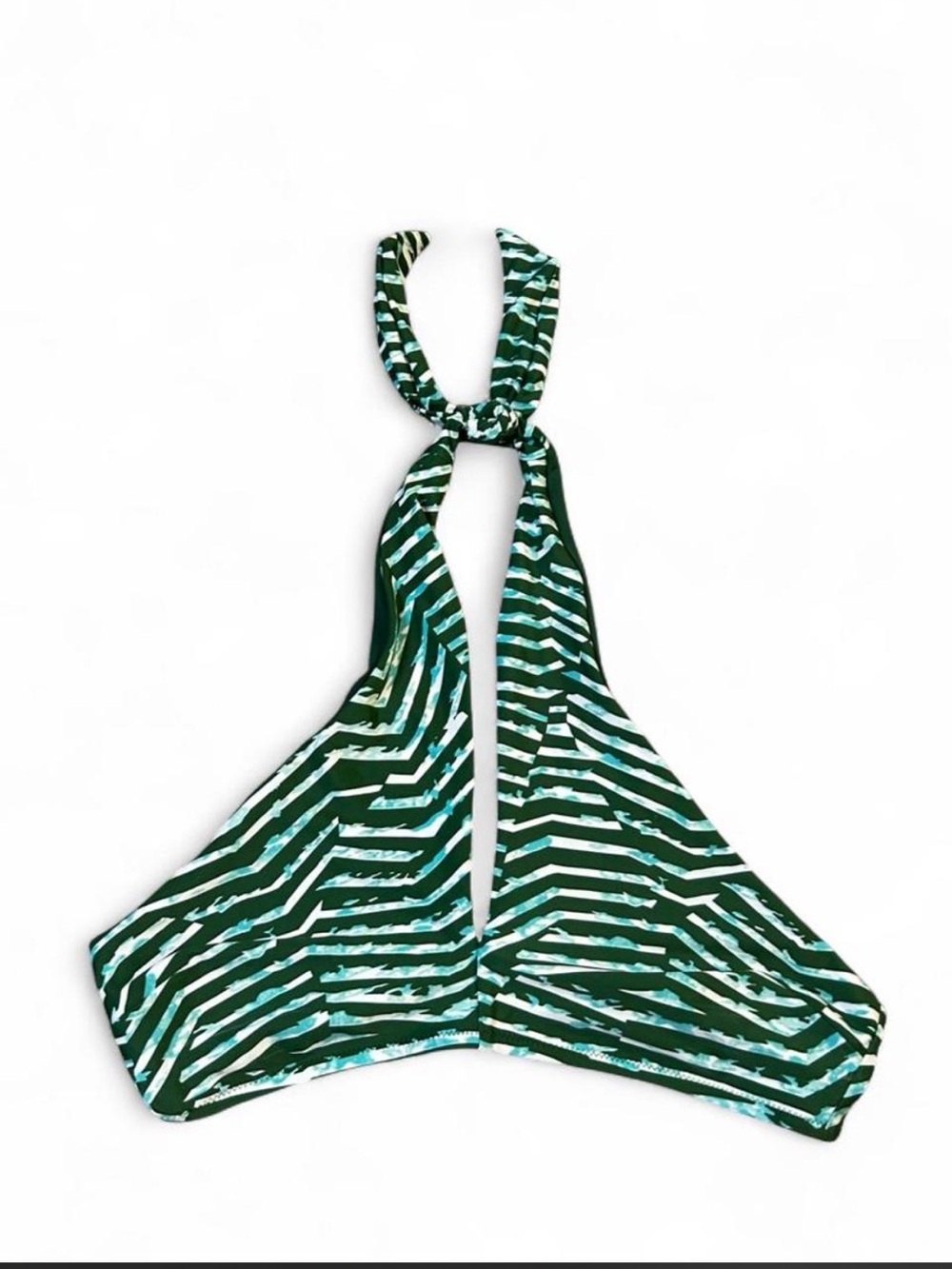 Green Striped Bikini Top - Stylish Swim Accessory